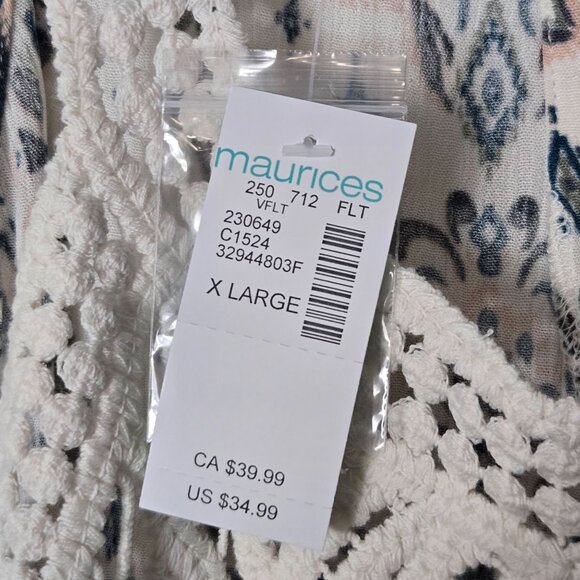 Maurices Size XL Crochet Halter Top Floral High-Neck Sleeveless NEW - Picture 5 of 8